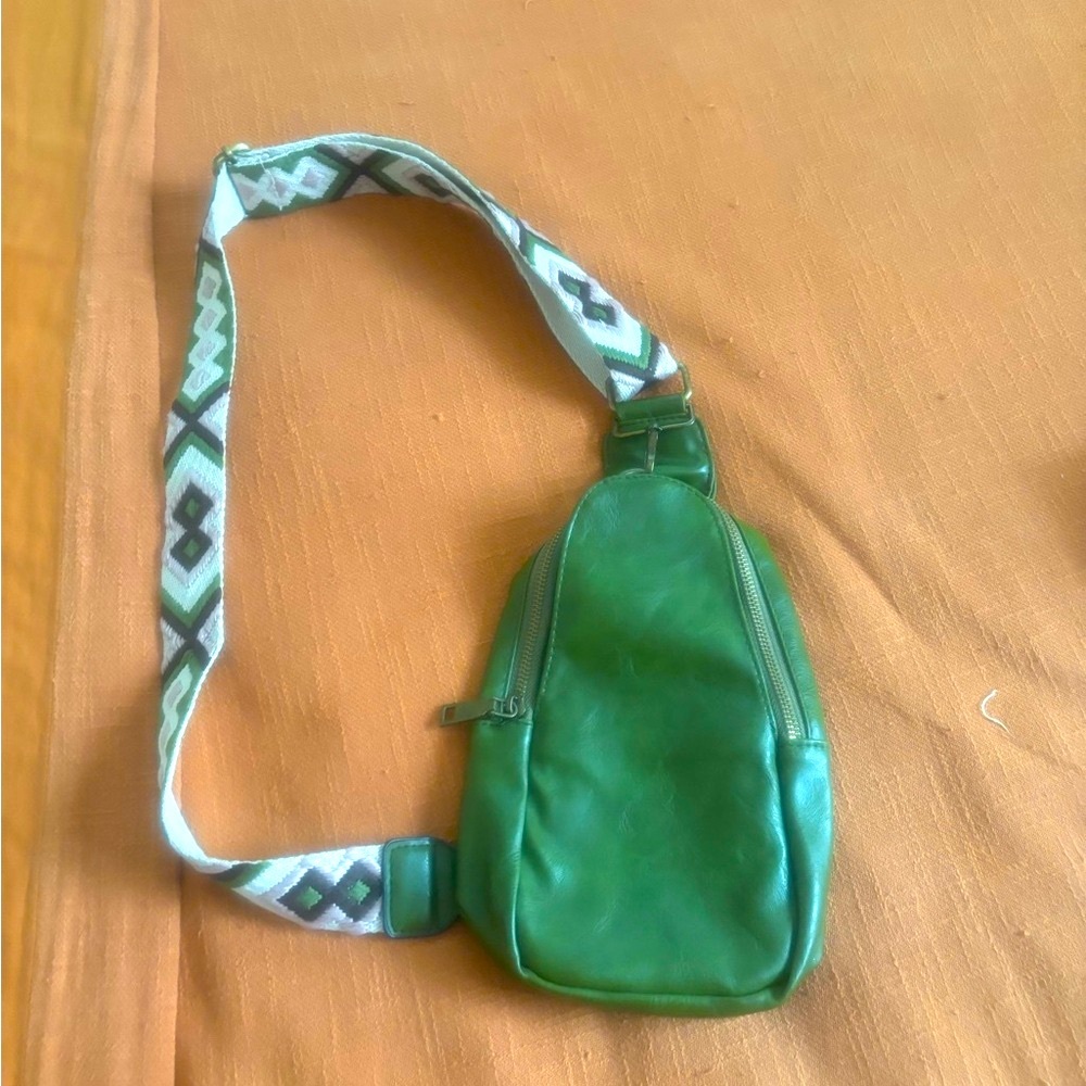 Green Leather Crossbody Bag